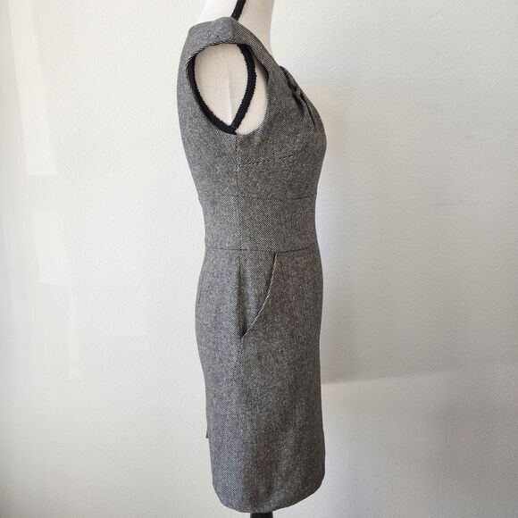 Banana Republic Womens Stretch size 2‎ Black Gray Wool Dress with Pockets - Picture 4 of 11